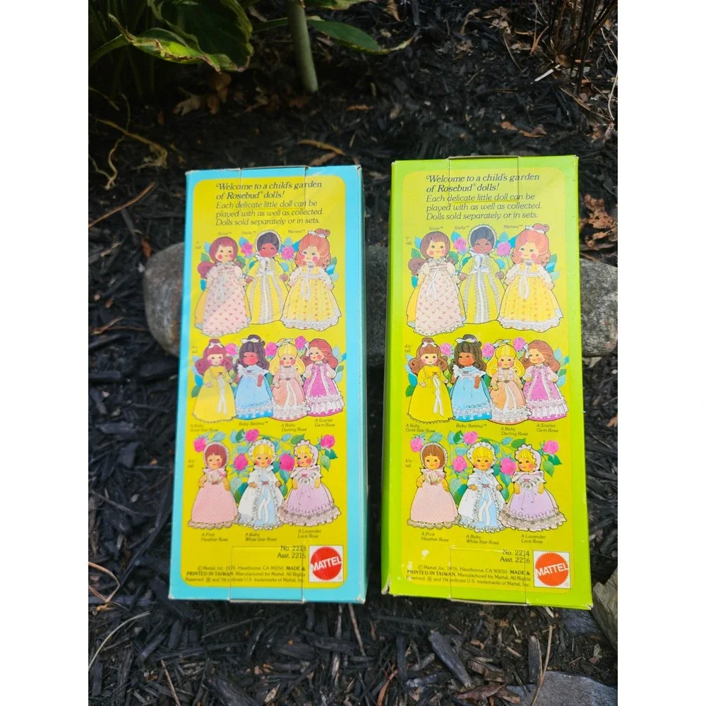 Vintage 1976 Mattel Rosebud Dolls, Silvie & Marissa, No. 2213, 2215 New in Box